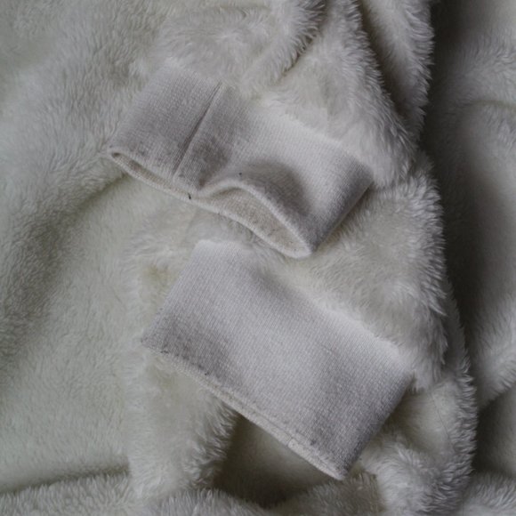 Reebok Fuzzy Fleece White Jacket Size Large - Picture 4 of 5